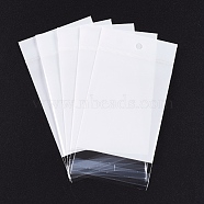 Pearl Film OPP Cellophane Bags, Self-Adhesive Sealing, with Hang Hole, Rectangle, White, 14x5cm, Unilateral Thickness: 0.035mm, Inner Measure: 9x5cm, Hole: 6mm(OPC-R016-5x14)