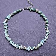 Natural Amazonite Chip Beaded Necklaces for Women(IW6789-55)