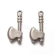 201 Stainless Steel Pendants, Axe, Stainless Steel Color, 24.5x11x2.5mm, Hole: 2mm(STAS-H125-14P)
