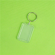 Acrylic Photo Frame Keychain, with Iron Split Key Rings, Rectangle, 4.8x3.3cm(KEYC-YW0001-07-H)