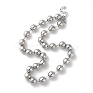 Rack Plating Brass Ball Chain Necklaces for Women, Lead Free & Cadmium Free, Platinum, 17.24 inch(43.8cm)(NJEW-G102-01E-P)