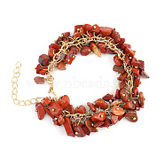 Natural Red Jasper  Bead Bracelets, 8-5/8 inch(22cm)(PW-WG73957-06)
