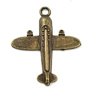 Alloy Pendants, Cadmium Free & Lead Free, Airplane Charm, Antique Bronze, 44.5x37x3mm, Hole: 3.5mm, about 322pcs/1000g(FIND-G065-01AB)