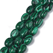 Synthetic Malachite Beads Strands, Oval, Dyed, 8x6x3.5~4mm, hole: 1mm, about 45~52pcs/strand, 15.16~15.74 inch(38.5~40cm)(G-Z006-A06)