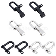 Nbeads 8 Pcs 2 Styles Alloy D-Ring Anchor Shackle Clasps, with 2Pcs T-Shaped Adjustable Alloy Clasps, Cadmium Free & Lead Free, Mixed Color, Shackle Clasp: 29~33.5x11.5~27x8~9mm, Hole: 2.8~5mm(FIND-NB0002-95)