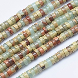 Natural Aqua Terra Jasper Beads Strands, Heishi Beads, Flat Round/Disc, 4.5~5x2~2.5mm, Hole: 0.5mm, about 180pcs/strand, 15.7 inch(40cm)(G-E444-17-4mm)