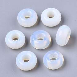Opalite European Beads, Large Hole Beads, Rondelle, 14x7mm, Hole: 5~6mm(G-S359-073)