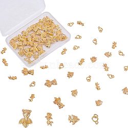 Olycraft Zinc Alloy Beads and Links, Mixed Shapes, Golden, 5.5~15x6~10x1~2.5mm, 80pcs/box(PALLOY-OC0001-30)