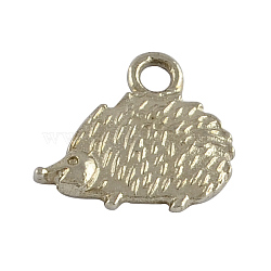 Hedgehog Alloy Pendants, Tibetan Style Charms, Cadmium Free & Lead Free, Platinum, 12x13x2mm, Hole: 2mm(TIBEP-24043-P-RS)
