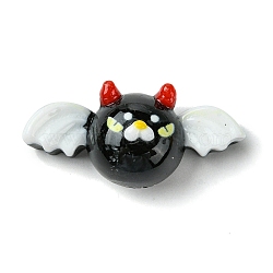 Halloween Theme Opaque Resin Decoden Cabochons, Devil with Wings, Black, 18x37x13.5mm(CRES-Q219-01E)