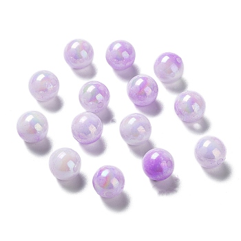 Two Tone Opaque Acrylic Beads, Round, Medium Purple, 10mm, Hole: 1.8mm, about 1020pcs/500g