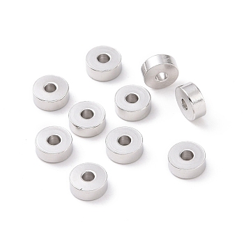 201 Stainless Steel Spacer Beads, Flat Round, Stainless Steel Color, 5x2mm, Hole: 1.6mm