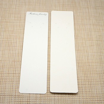 Big Cardboard Paper Necklace Display Cards, Rectangle, White, 210x55x0.5mm