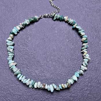 Natural Amazonite Chip Beaded Necklaces for Women