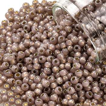 TOHO Round Seed Beads, Japanese Seed Beads, (2151) Inside Color Crystal Yellow, 8/0, 3mm, Hole: 1mm, about 220pcs/10g