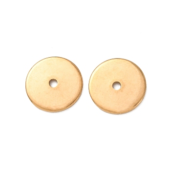 304 Stainless Steel Geometric Spacer Beads, Golden, Flat Round, 10x1mm, Hole: 1.2mm