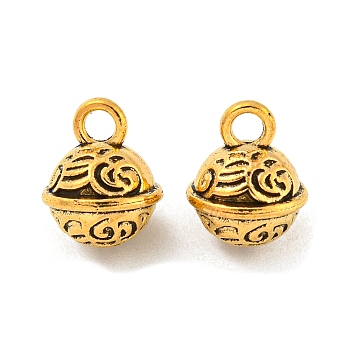 Tibetan Style Alloy Charms, Cadmium Free & Lead Free, Bell, Antique Golden, 19x9.5mm, Hole: 2mm, about 467Pcs/1000G