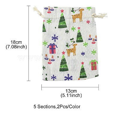 10Pcs 5 Styles Printed Polycotton(Polyester Cotton) Packing Pouches Drawstring Bags(ABAG-YW0001-04)-3