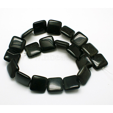 Natural Square Obsidian Beads Strands(G-L253-07)-2