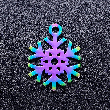 Multi-color Snowflake Stainless Steel Pendants
