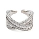 Rack Plating Brass Micro Pave Cubic Zirconia Open Cuff Rings(RJEW-C080-09P)-2