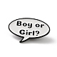 Wort-Junge oder Mädchen kreative Sprechblasen-Emaille-Pins(JEWB-P030-G01)-1