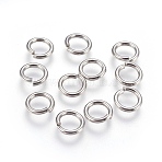 Tarnish Resistant 304 Stainless Steel Saw Cut Open Jump Rings, Stainless Steel Color, 9x1.5mm, Inner Diameter: 6mm, 700pcs/bag(STAS-P212-25P-16)