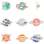 8Pcs 8 Styles Celestial Body Theme Enamel Pins, Alloy Lapel Pin Backs for Backpack Clothes, Mixed Shapes, Golden, Mixed Color, 22~32x28~41mm, 1pc/style(JEWB-CJ0003-52)