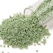 TOHO Round Seed Beads, Japanese Seed Beads, Frosted, (560F) Matte Galvanized Kiwi, 11/0, 2.2mm, Hole: 0.8mm, about 1110pcs/10g(X-SEED-TR11-0560F)