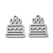 201 Stainless Steel Pendants, Laser Cut, Cake Charm, Stainless Steel Color, 17.5x15x1mm, Hole: 1.5mm(STAS-B052-06P)