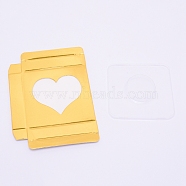 Paper Folding Boxes, Empty Eyelash Packaging Box, with Clear Window, Square, Yellow, 7.2x7.2x1.5cm(CON-WH0072-48H)