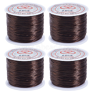 4 Rolls Flat Elastic Crystal String, Elastic Beading Thread, for Stretch Bracelet Making, Dyed, Saddle Brown, 0.8mm, about 65.61 yards(60m)/roll(EW-SC0001-05B)