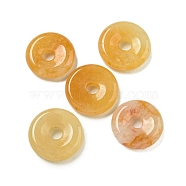 Natural Topaz Jade Donut/Pi Disc Charms, 12~13x3~4mm, Hole: 3mm(G-G142-01F)