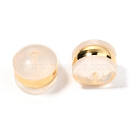 TPE Plastic Ear Nuts, with 316 Surgical Stainless Steel Findings, Earring Backs, Half Round/Dome, Real 18k Gold Plated, 4x5.5mm(KY-H004-02M-02G)