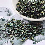 MIYUKI Half TILA Beads, Japanese Seed Beads, 2 Hole, (HTL468) Metallic Malachite Green Iris, 5x2.3x1.9mm, Hole: 0.8mm, about 2500pcs/100g(SEED-J020-HTL0468)