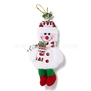Non Woven Fabric Christmas Pendant Decorations, with Plastic Eyes, Snowman, White, 230mm(AJEW-P099-05)