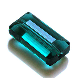 K9 Glass, Imitation Austrian Crystal Beads, Grade AAA, Faceted, Rectangle, Dark Cyan, 10x15.5x7mm, Hole: 0.9~1mm(SWAR-F081-10x16mm-24)