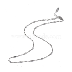 304 Stainless Steel Column Link Chain Necklace for Men Women, Stainless Steel Color, 15.98 inch(40.6cm)(NJEW-K245-019E)