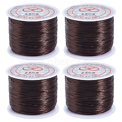 4 Rolls Flat Elastic Crystal String, Elastic Beading Thread, for Stretch Bracelet Making, Dyed, Saddle Brown, 0.8mm, about 65.61 yards(60m)/roll(EW-SC0001-05B)