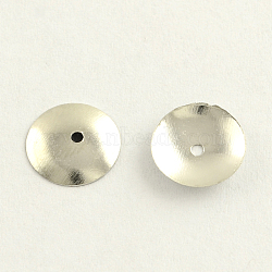 Iron Bead Caps, Cadmium Free & Nickel Free & Lead Free, Disc, Platinum, 6x1mm, Hole: 1mm(IFIN-R198-02P-NF)