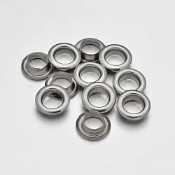 European Style Brass Eyelet Cores, Grommet for Large Hole Beads, Platinum, 9x3mm, Hole: 5mm(KK-E647-04P)