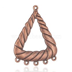 Alloy Links, Triangle, Red Copper, 44x33x2mm, Hole: 1mm(TIBE-D266-01R)