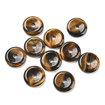 Natural Tiger Eye China Safety Buckle Pendants, 15~16x3~4mm, Hole: 3mm