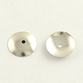 Iron Bead Caps, Cadmium Free & Nickel Free & Lead Free, Disc, Platinum, 6x1mm, Hole: 1mm