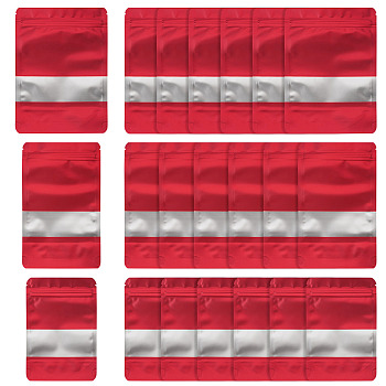 18Pcs 3 Styles PE Resealable Bags with Window, Rectangle, FireBrick, 15~20x10~14x0.02~0.04cm, Unilateral Thickness: 3.9 Mil(0.1mm), 6pcs/style