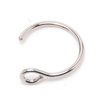 Nose Ring Hoop, 304 Stainless Steel Piercing Body Jewelry for Her, Stainless Steel Color, 9.5x9.5x1mm, Pin: 1mm, Hole: 1.5mm