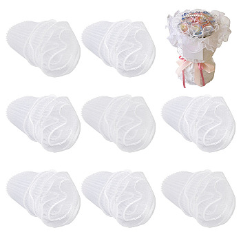 8Pcs 3-layer Nylon Fabric, Bouquet Packaging Accessories, WhiteSmoke, 11x42x0.05cm