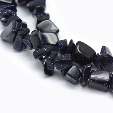Synthetic Blue Goldstone Beads Strands(G-P332-10)-2