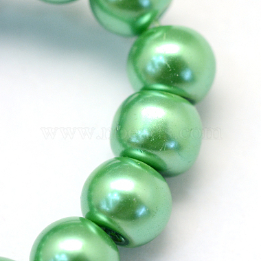 Backen gemalt pearlized Glasperlen runden Perle Stränge(HY-Q003-10mm-69)-3