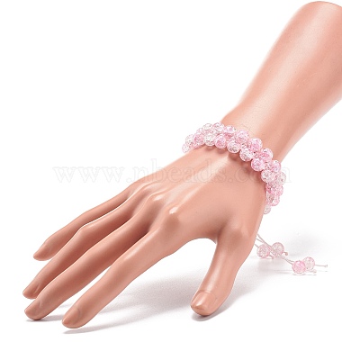 bracelet en perles de verre tressées rondes bling(BJEW-JB08794-01)-4